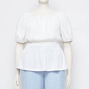 LOFT | Plus Textured Cinched Waist Top